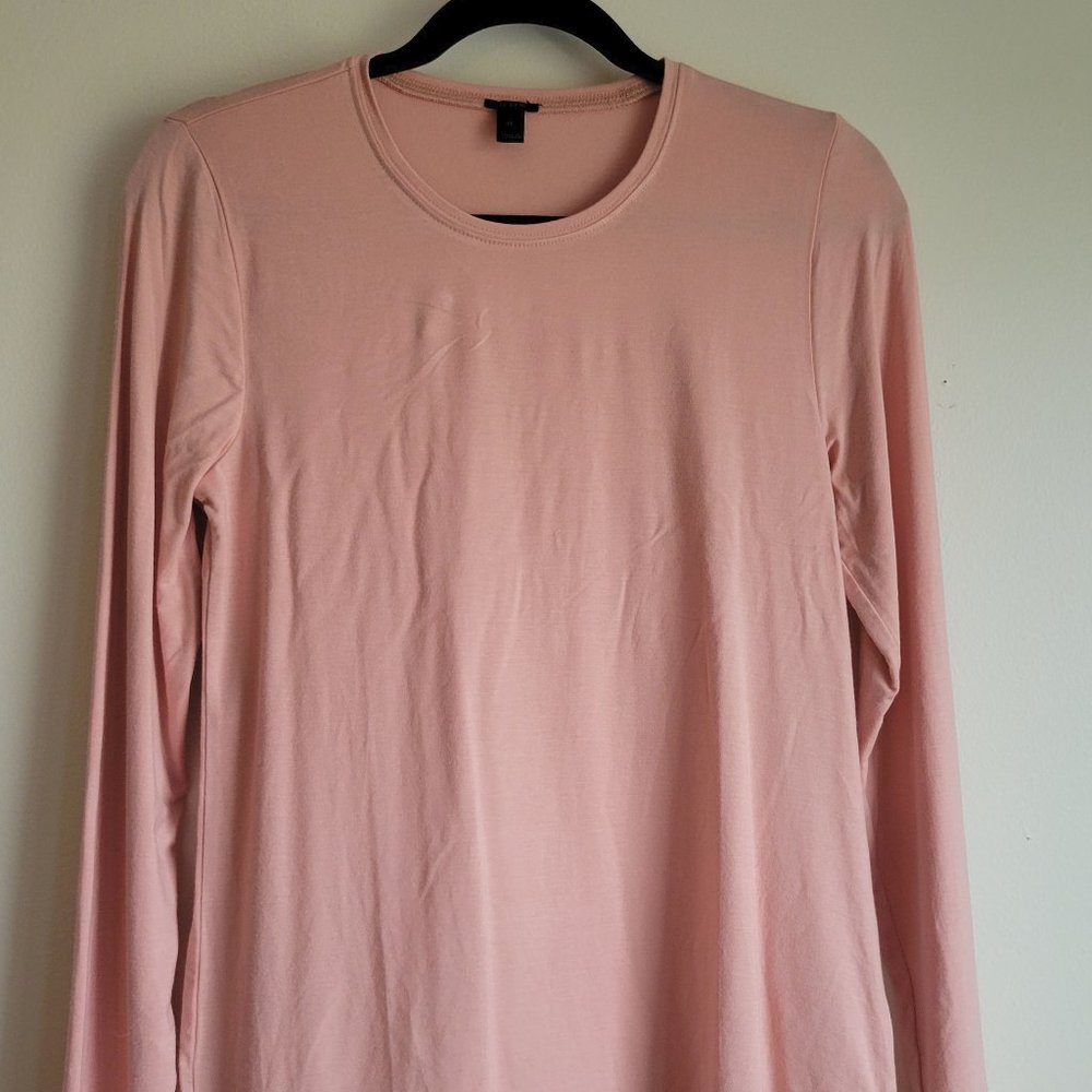 J Crew Pink Longsleeve 88% Modal Tee Shirt Medium